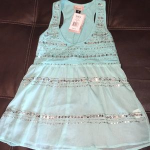 Lagoon blue tank with Sequin